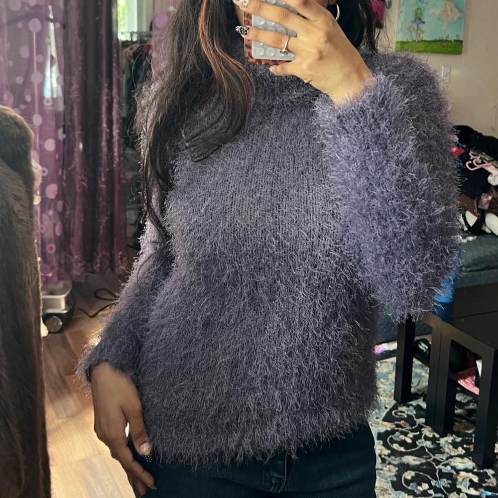 Fuzzy Vintage Turtleneck Sweater